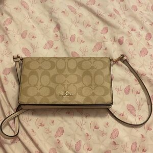 Coach Beige Signature Crossbody Bag